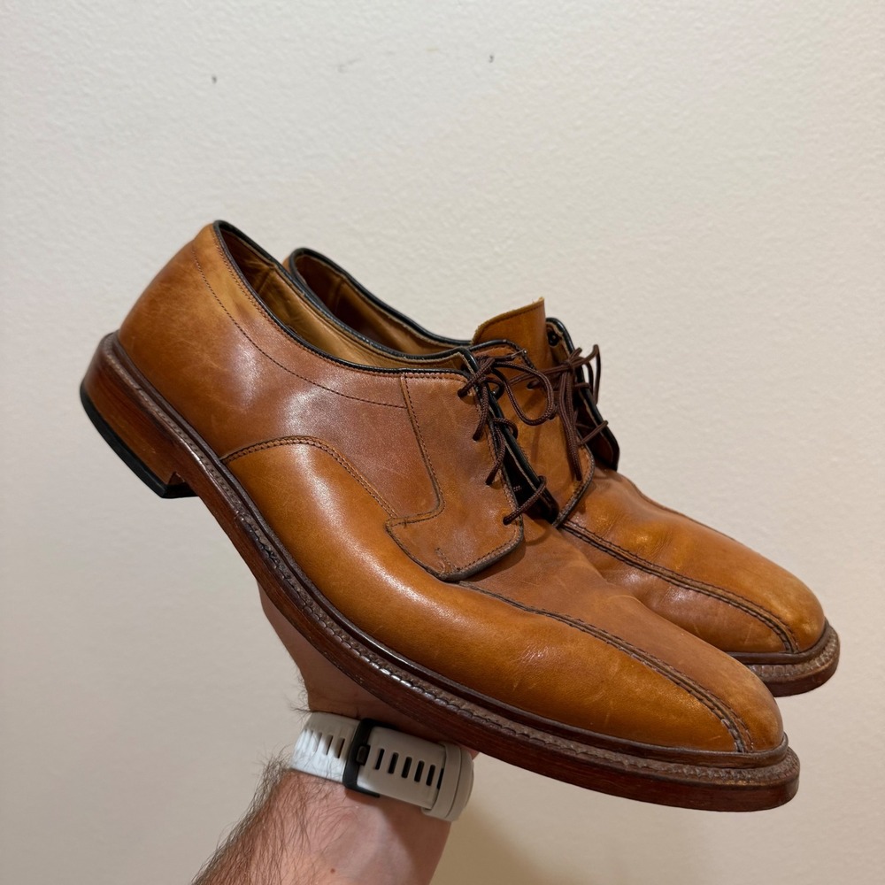 Allen Edmonds Hillcrest Mens 14 B Brown Leather Bicycle Toe Oxford Dress Shoes